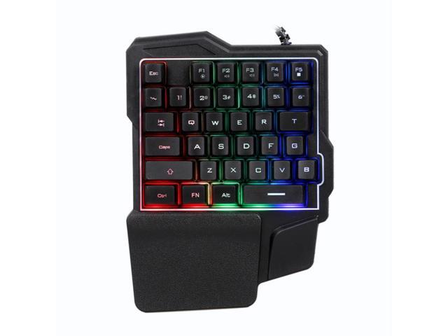 K7 One-handed Game Keyboard Wired Keyboard Streaming Color RGB light Ergonomic Hand Rest Keyboard Support Windows/Mac