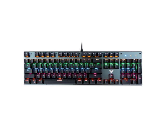 Wired Mechanical Keyboard 26-key Rollover/9 Backlit Modes/Double Shot Keycaps/Blue Switch Black Multifunctional Gaming Keyboard