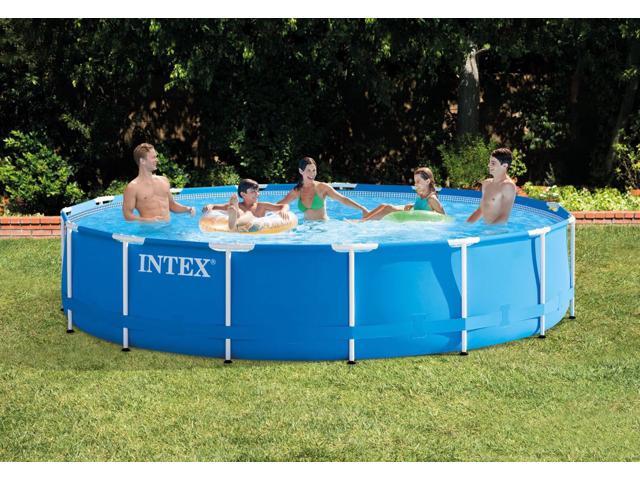 Round metal frame above ground swimming pool suitable for family green grass garden beach swimming pool pump with swimming pool filter
