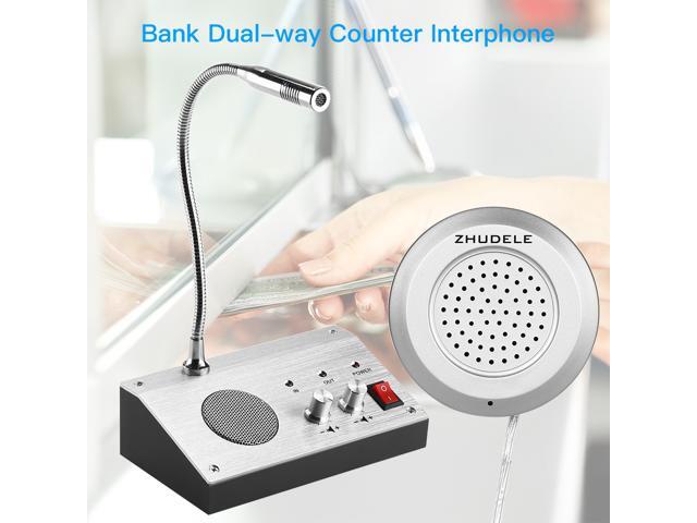 Dual-Way Talk Through Store Office Window Glass Counter Intercom Speaker System