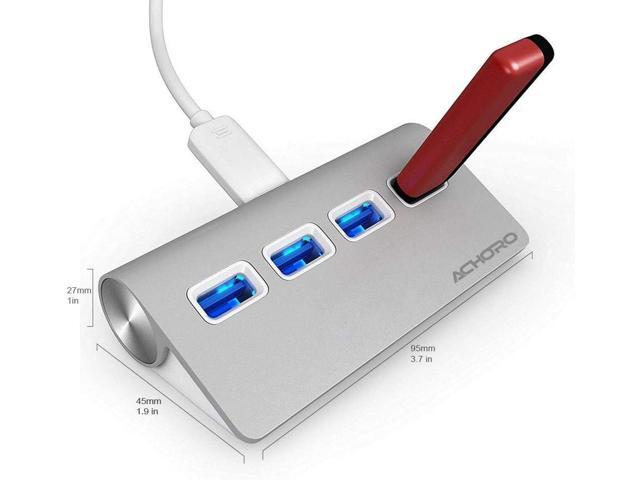 Achoro Premium Quality 4 USB Hub 30 High-Speed Data Transfer Adapter - Compatible with MacBook Windows iMac USB Flash Drive Hard Drive PC
