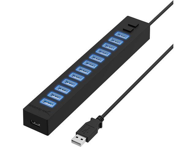 Sabrent 13 Port High Speed USB 20 Hub with Power Adapter and 2 Control Switches (HB-U14P)