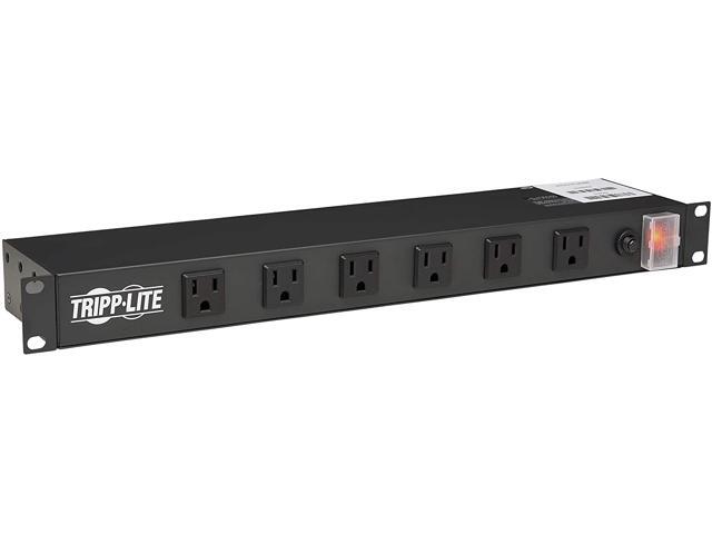 Tripp Lite RS1215-RA Rackmount Network-Grade PDU Power Strip 12 Right Angle Outlets Wide-Spaced 15A 15ft Cord w/ 5-15P Plug Black