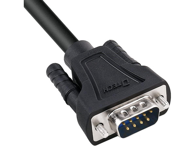 KENTEK 6ft DB9 Male To Male Serial Cable - RS-232 Straight Through Data Cable, Beige, 28 AWG