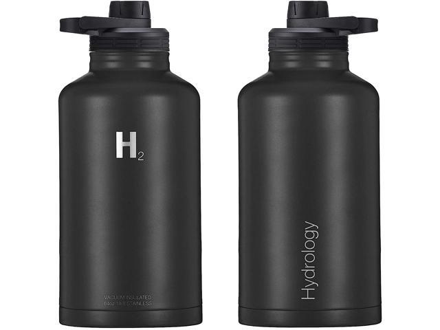 H2 HYDROLOGY Water Bottle - 18 oz, 22 oz, 32 oz, 40 oz, or 64 oz with 3  LIDS Double Wall Vacuum Insulated Stainless Steel Wide Mouth Sports Hot &  Cold