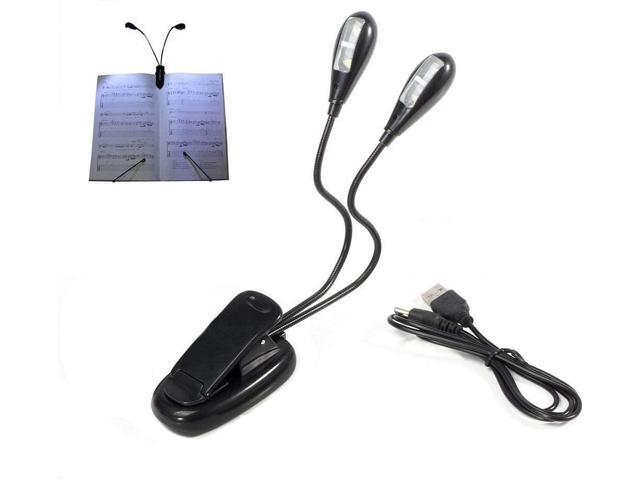 HIYI Book Reading Stand Light for Bed or Music Stand Light 4pcs LED Clips Rechargeable Free USB Cable Daylight White Travel Light Clip Light with