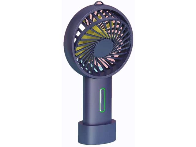 Handheld Fan Adjustable Angle Portable Fan with Removable Base and Lanyard USB Rechargeable Battery Operated Small Desk Cooling Fan for Office