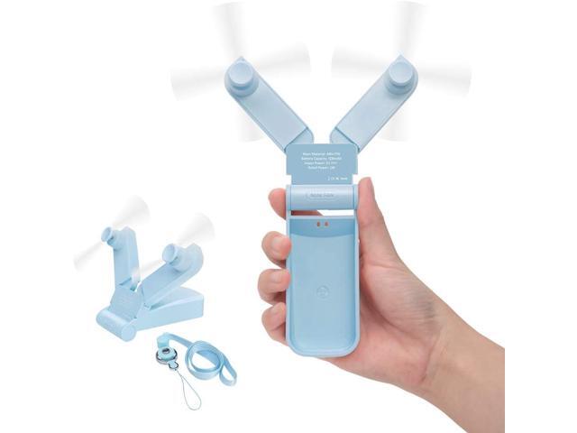 Ebow Personal Dual Head Fan Mini Portable Pocket Fan Powerful Handheld Foldable USB Rechargeable Fan for Office Home Outdoor Travel Hiking Camping