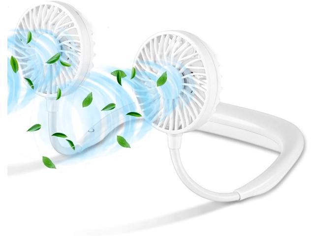 LUWATT Neck Fan with Color Changing LED Upgraded Version Hands-Free Portable Small USB Personal Mini Neckband Fan 4000mAh Battery Operated