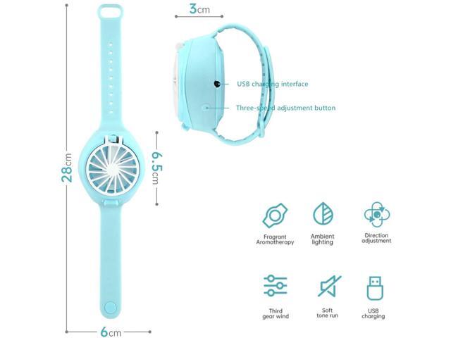 Personal Fan Mini Handheld Portable Fan Ultra-Quiet Third Gear Speed Electric Mini Watch Fan USB Rechargeable Folding Electric Fan Small Fan