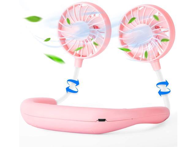 Portable Neck Fan Hand Free Personal Mini Fans USB Rechargeable360 Degree Free Rotation for Traveling Sports Office Reading (3 Speed