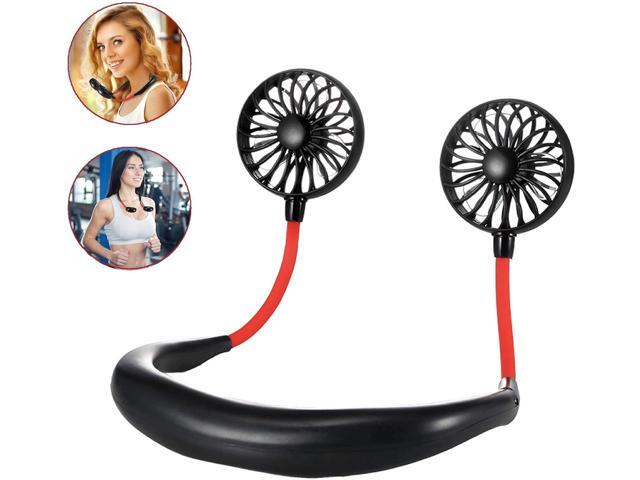 Wearable Sports Fan Pinlife Sports Neck Fan Neckband 360 Degree Adjustable Necklace Hand Free Portable Sports Fans USB Rechargeable for Office