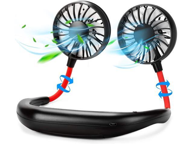 Portable Neck Fan Hand Free Personal Mini Fans USB Rechargeable360 Degree Free Rotation for Traveling Sports Office Reading (3 Speed