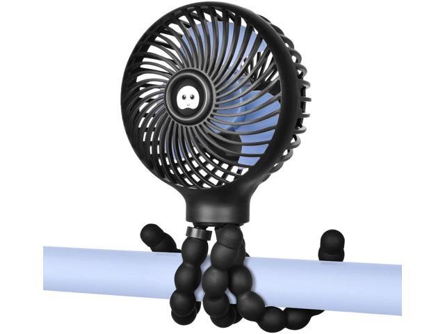 WiHoo Mini Handheld Stroller Fan2600mAh Personal Portable Baby Car Seat Fan with Flexible Tripod Fix on Stroller USB or Battery Powered Desk Fan