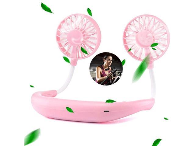 Portable Fan Hand Held Personal Fan with Necklace Design USB Battery Rechargeable Mini Fan 3 Speeds 360 Degree Adjustment Head for Office Travel