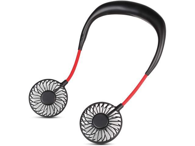 Neck Fan - Upgrade Personal Mini USB Battery Rechargeable Hands Free Portable Fan 12H Working Hours 3 Speeds 360 Degree Adjustment for Travel