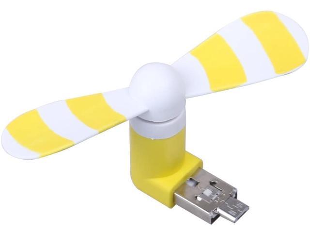 Seekermaker USB Fan Micro OTG Mini Fan Phone Fan for Android Mobile Power(Yellow)