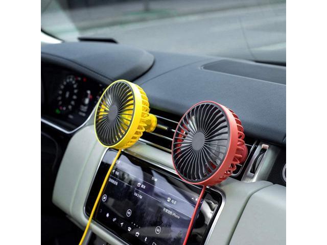 HOPEME Car Cooling Fan with 360° Rotation and Adjustable 3 Speed Quiet Air Vent Mounted 5V USB Amplifier Cooling Fan with Mood Light for Vehicle