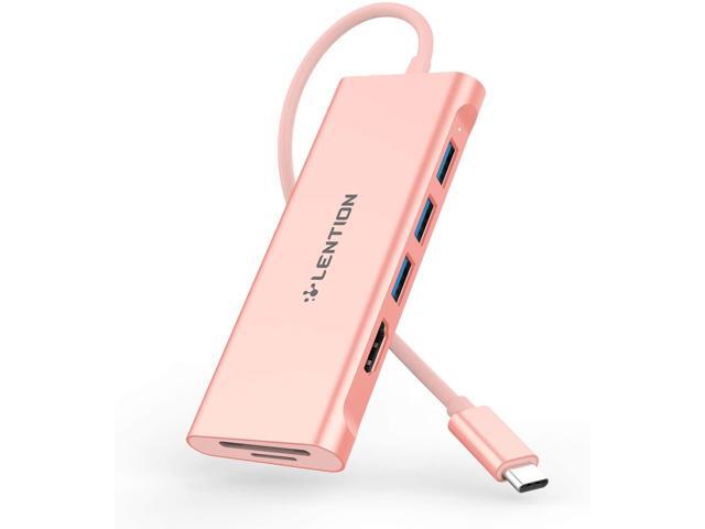 LENTION USB C Hub with 4K HDMI 3 USB 30 SD 30 Card Reader Compatible 2020-2016 MacBook Pro 13/15/16 New iPad Pro/Mac Air/Surface Chromebook