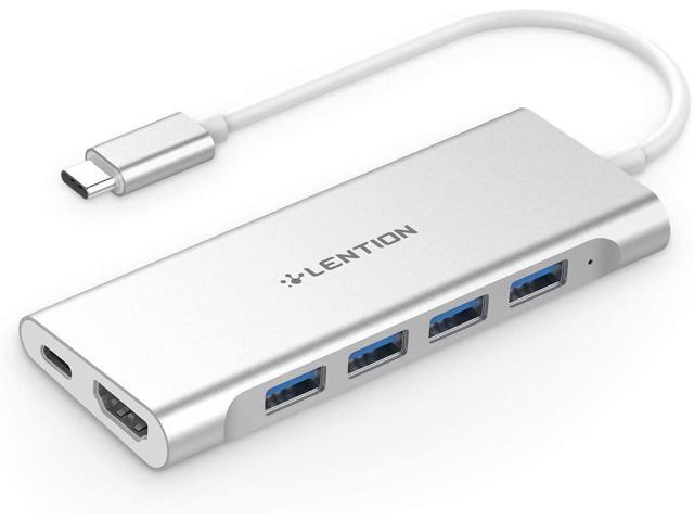 LENTION USB-C Multi-Port Hub with 4K HDMI Output 4 USB 30 Type C Charging Adapter Compatible 2020-2016 MacBook Pro 13/15/16 New Mac Air & Surface