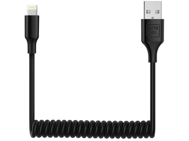 ONE PIX iPhone Charger Cable for Car (3 ft) MFi Certified Coiled Lightning Cable Compatible with iPhone 12Pro Max/12Pro/12/11/XS/XS Max/XR/X/8/8