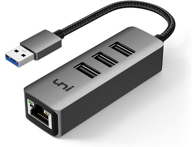 USB to Ethernet Adapter uni 3 Ports USB 30 Ethernet Hub with RJ45 1Gbps Gigabit Ethernet Adapter for MacBook Air 2017 iMac XPS Surface Pro Linux