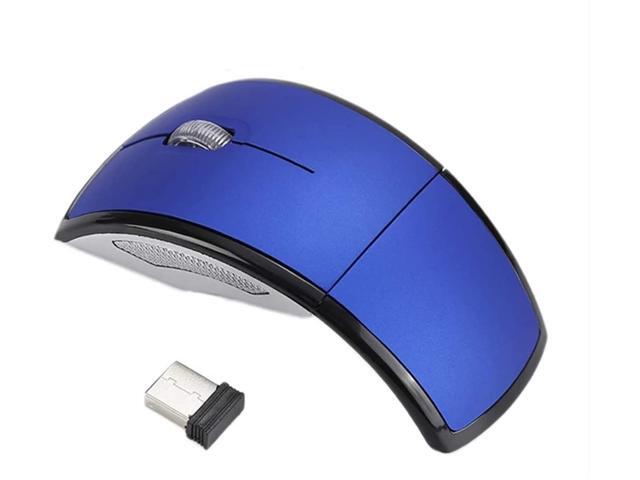Ubei Wireless Mouse USB 24G Computer Mouse Foldable Travel Mouse Folding Mini Mouse Easy to Carry for Laptop Notebook Desktop Computer (Blue)