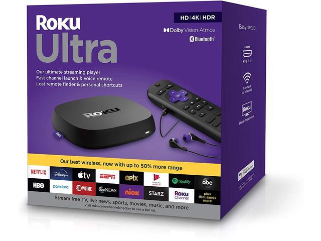 Roku Ultra 2020 Streaming Media Player HD/4K/HDR/Dolby Vision with Dolby Atmos Bluetooth Streaming and Roku Voice Remote with Headphone Jack and