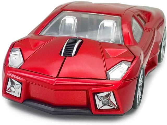 TDRTECH Wireless Mouse 24GHz Cool Sport Car Shaped Mouse Optical Cordless Mice for Laptop Notebook PC Computer (Red)