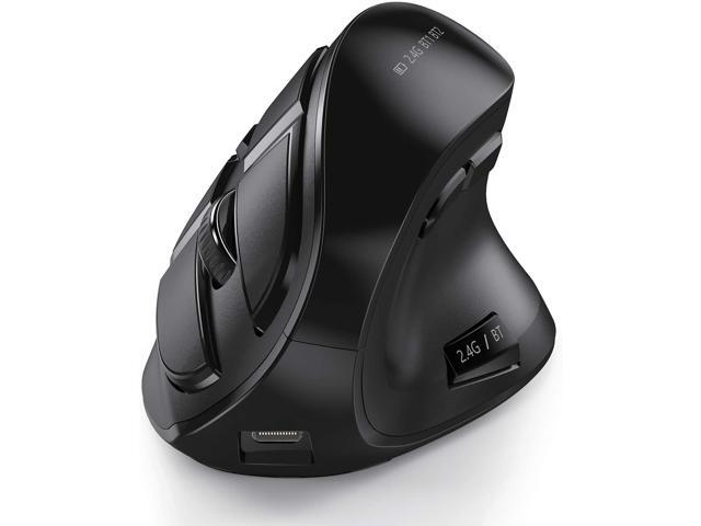 Ergonomic Mouse seenda Wireless Vertical Mouse - Rechargeable Optical Mice for Multi-Purpose (Bluetooth 50 + Bluetooth 30 + USB Connection)