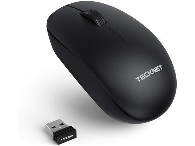 TeckNet Wireless Mouse 24G Compact Cordless Computer Mice with Nano Receiver Portable Optical Mouse for Laptop PC Chromebook Notebook? C Black
