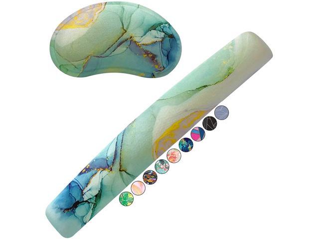 French Koko Keyboard and Mouse Wrist Rest Support Superior Arm Wrist Pad Comfort Gel Memory Foam Desk Home Office School Computer Laptop Mac Pc Non