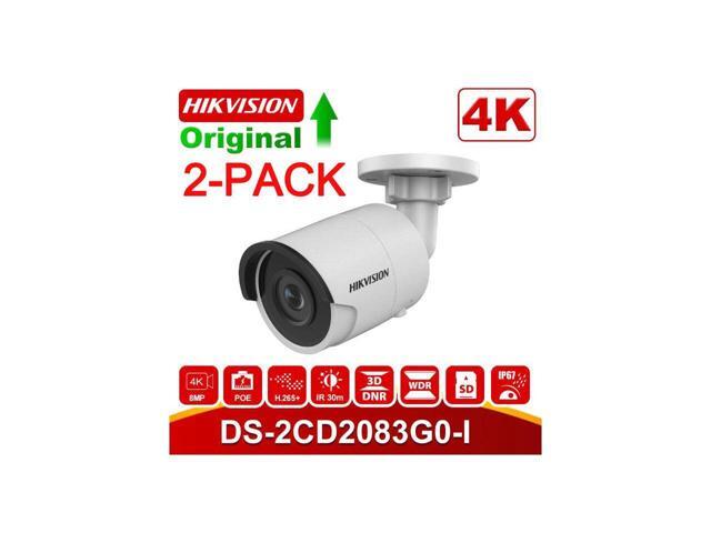 Hikvision 80MP 4K UltraHD Exir Bullet Camera 4mm 3840x2160 EXIR 98ft Night Vision Hikvision DS-2CD2083G0-ISmart H265+ WDR3DNR SD Card Slot