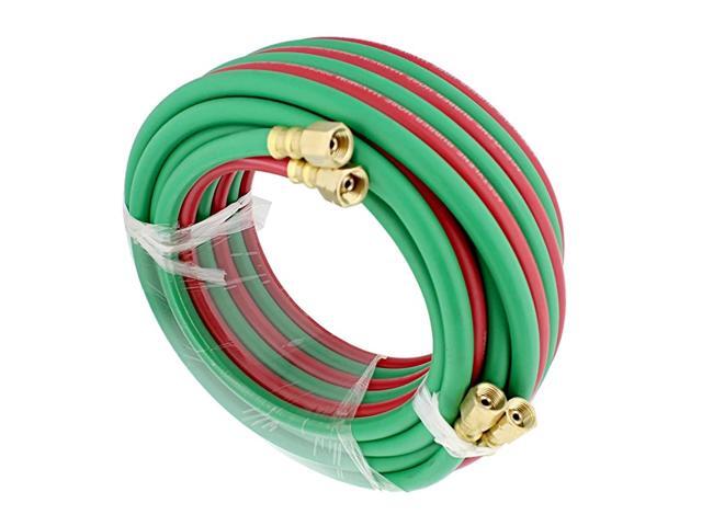 Oxygen Acetylene Hose 1/4 Inch B Fittings Twin Welding Hose Oxy Acetylene Torch Hose Cutting Torch Hoses 25 Foot