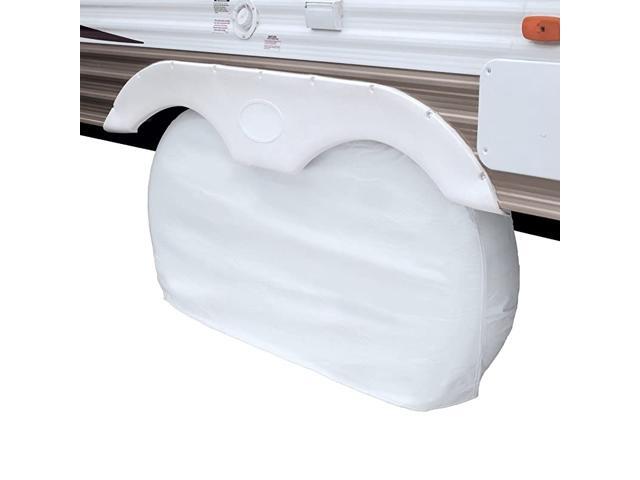 Over Drive RV Dual Axle Wheel Cover Wheels 27' - 30'DIA White 1-Piece
