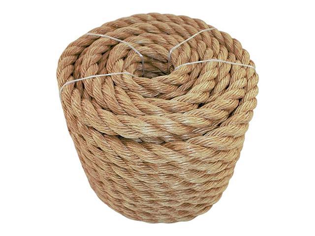 Twisted ProManila - UnManila Twisted 3-Strand Lightweight Synthetic Rope for DIY Projects Marine Commercial (15' x 100ft)
