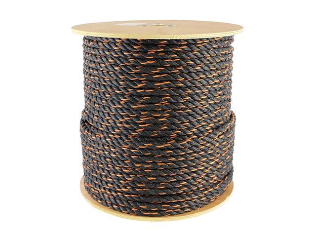 California Truck Rope - Twisted Polypropylene Rope for Cargo Straps Boating and More (1/2' x 10ft BlackOrange)