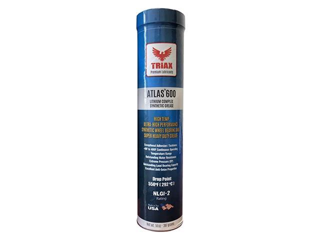 Atlas 600 Grease Full Synthetic High Temp NLGI-2 Wheel Bearing Heavy Duty Ultra High Performance Virtually Waterproof (Marine) High Adhesion