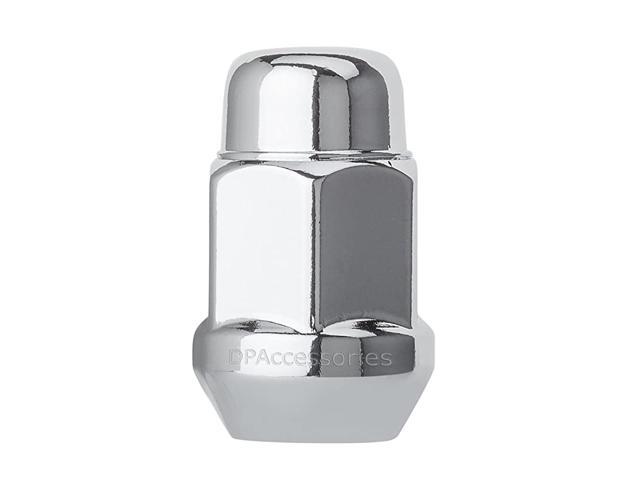 Chrome 1/2-20 Closed End Bulge Acorn Lug Nuts - Cone Seat - 3/4' Hex