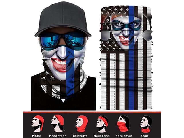 Face Mask 3D Tube Mask Seamless Durable Face Mask Bandana Skeleton Face Mask for Motorcycle Bike Riding Fishing Hunting Cycling-5 Pack
