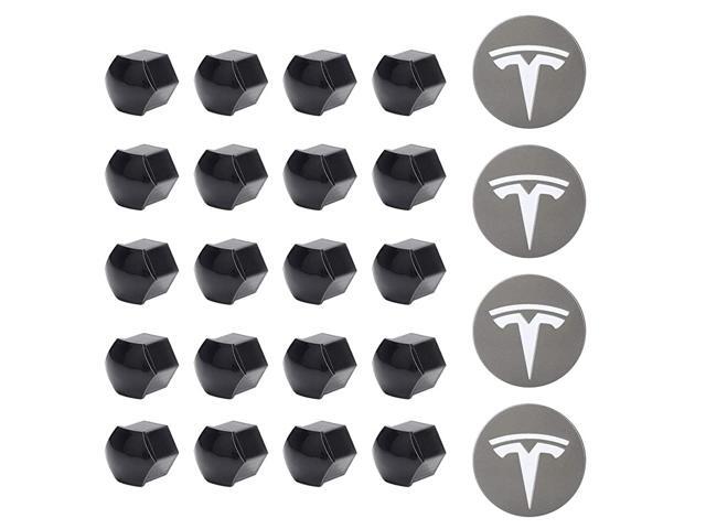Model 3 Y S Aero Wheel Cap Kit Red (4 Hub Center Cap + 20 Lug Nut Cover)