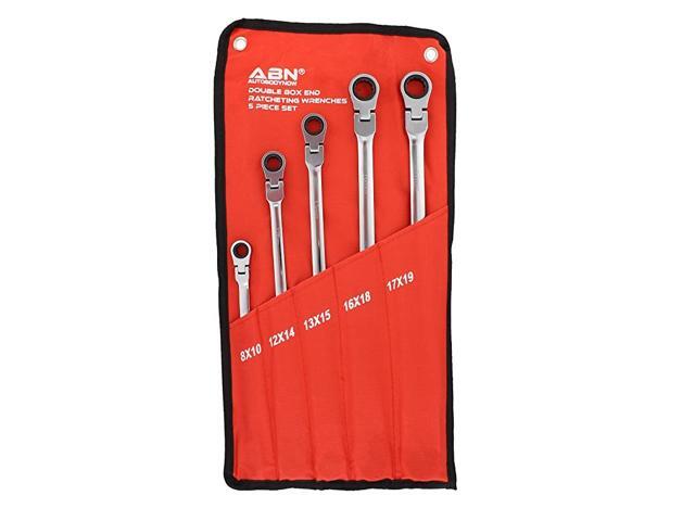 Metric 8mm x 10mm Extra Long Flex Head 12 Point Double Box End Ratcheting Wrench