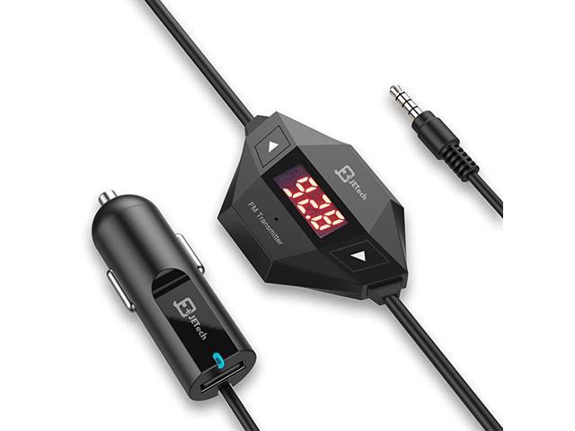 Wireless FM Transmitter Radio Car Kit for Smart Phones Bundle with 35mm Audio Plug and Car Charger (Black)