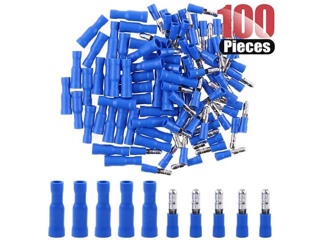 50Pcs 1614 Gauge Insulated Male 50Pcs Female Bullet Quick Splice Wire Terminals Wire Crimp Connectors Set Total 100Pcs