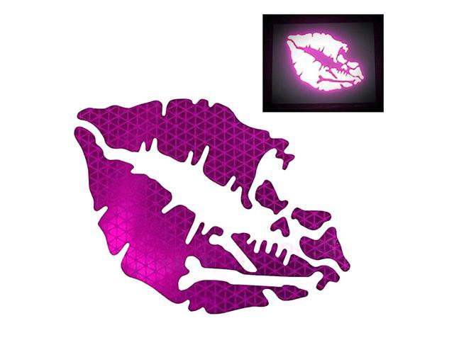 High Intensity Reflective Vinyl Death Kiss Skull Crossbones Lips Decal Bumper Sticker - Cars Motorcycles Helmets Wind Screens laptops