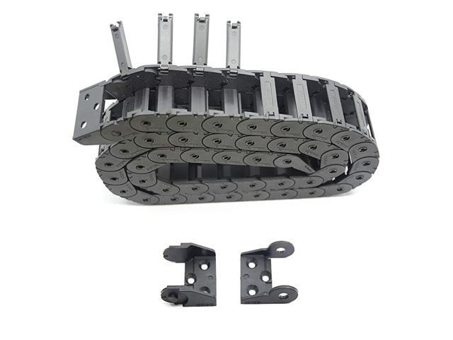 R28 Internal Size 15X30mm 1Meter Length Black Plastic Flexible Drag Chain Cable Wire Carrier Outside Open Type for 3D Printer and CNC Machines