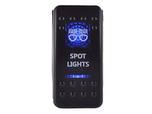 Car Blue LED Spot Light Rocker Toggle Switch ON Off 12V 20A 24V 10A