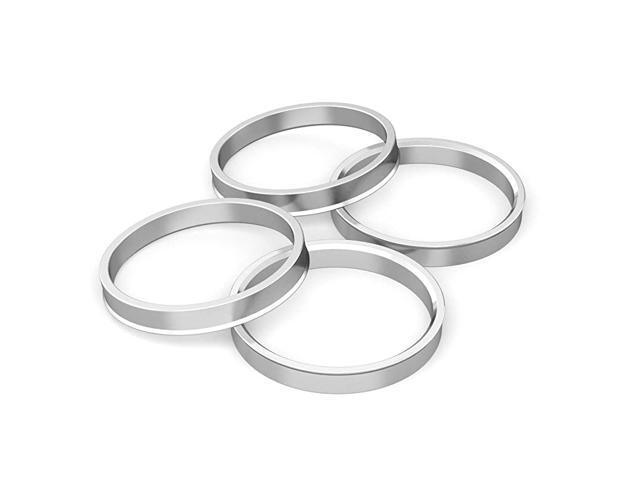 Rings (Pack of 4) - 601mm ID to 671mm OD - Silver Aluminum Hubrings - Only Fits 601mm Vehicle Hubs and 671mm Wheel Centerbore - Compatible with