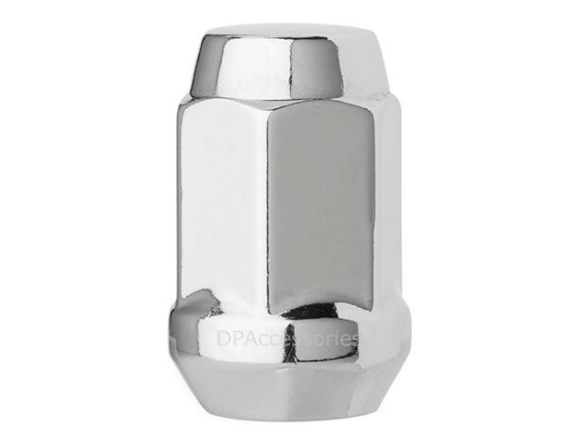 Chrome 1/2-20 Closed End Bulge Acorn Lug Nuts - Cone Seat - 3/4' Hex