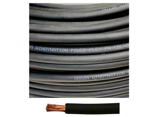 Gauge AWG 200 Feet Black Welding Battery Pure Copper Flexible Cable Wire - Car Inverter RV Solar